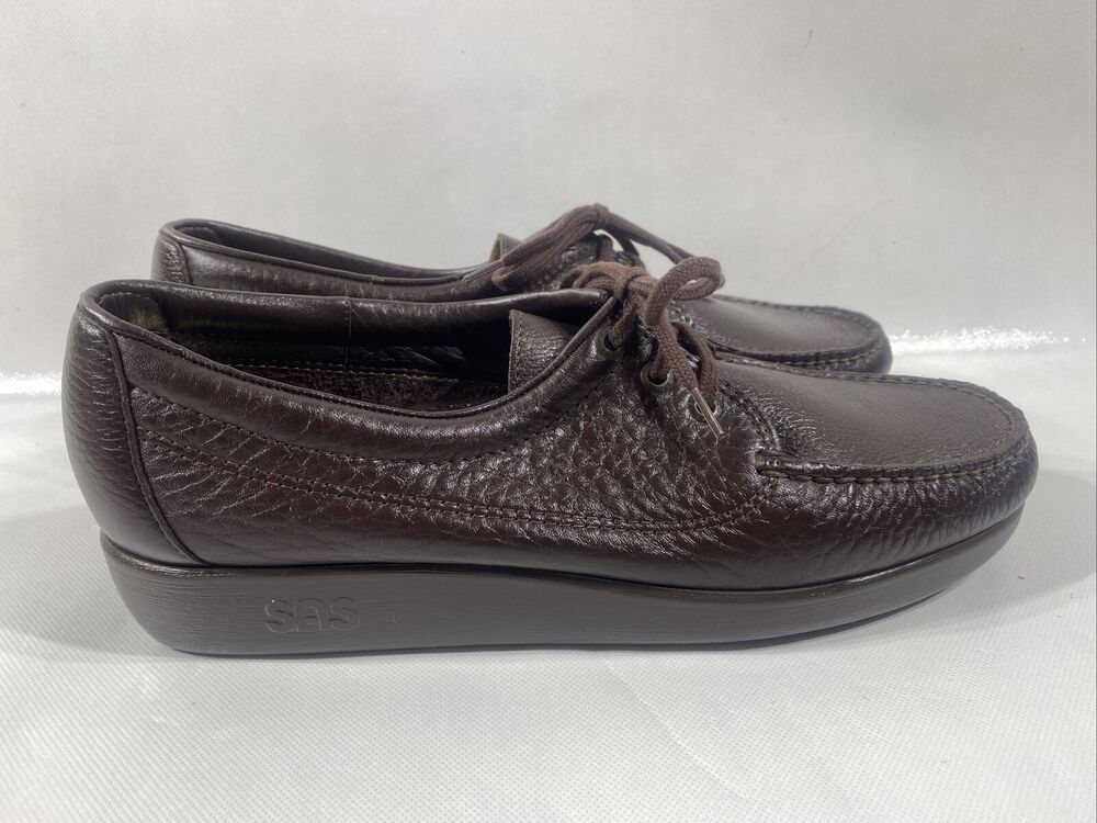 SAS Genuine Hand Sewn Soft Step Heel Made In USA Women's Mocha Size 12 M New